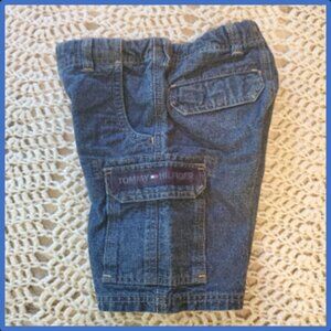 Vintage Tommy Hilfiger Boys Denim Blue Jean Shorts Size 4/4T Cargo Pockets Jeans
